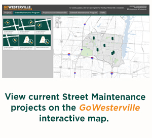 Visit the GoWesterville interactive map and select "Street Maintenance."